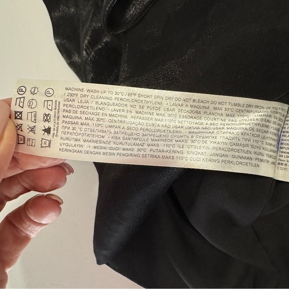 MNG by Mango Black One Shoulder Ruffle Top NWT Size L - Picture 9 of 10